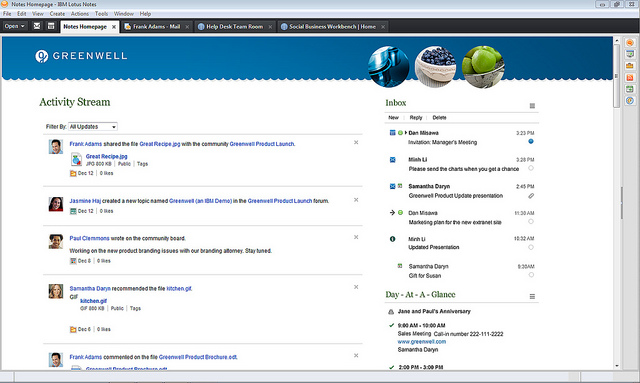 Lotus Notes Social Edition - Home Page